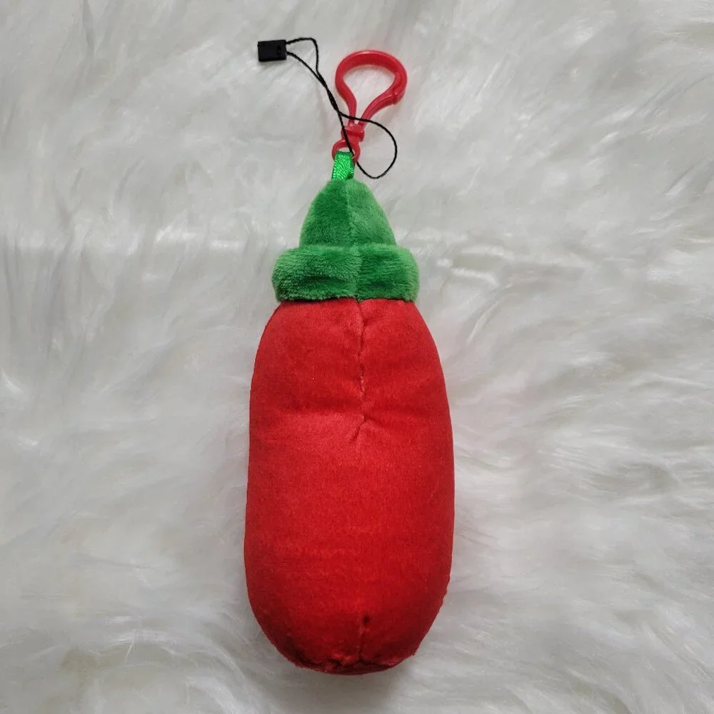 Sriracha Bottle Plush Keychain